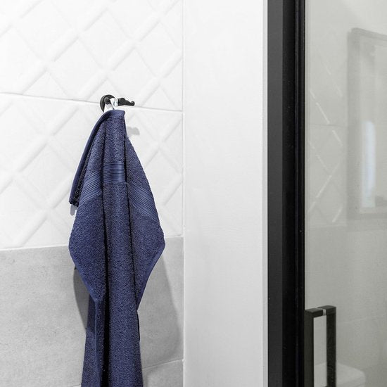 Set van 4 handdoeken 50 x 100 cm, badstof handdoeken, 100% katoen, marineblauw Vertaling: Set van 4 handdoeken 50 x 100 cm, badstof handdoeken, 100% katoen, marineblauw