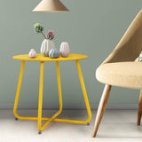 Bijzettafel, verschillende kleuren, koffietafel, licht, stabiel, eenvoudige montage, kleine banktafel, ideaal voor buiten, woonkamer, slaapkamer, kantoor (geel)