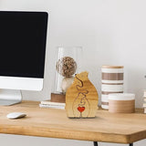 Familiepuzzel beren van hout, gepersonaliseerde houten kunstpuzzel van de berenfamilie, houten beer-sculpturen desktop ornament home tafeldecoratie, cadeau voor familie (4 beren)