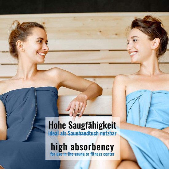 Microvezel handdoek, voor sauna, fitness en sport - strandhanddoek, sporthanddoek - 140x70cm - Navy