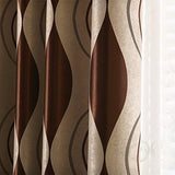Set van 2 geometrische moderne gordijnen voor de woonkamer (245 x 140 cm, bruin)