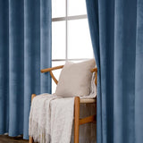 Pauwenblauw 2 panelen, zacht, fluweel, verduisteringsgordijn, thermogordijn, temperatuurinstelling, met oogjes, voor slaapkamer, woonkamer, elegante decoratie, 140 x 175 cm