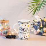 Nazar keramische koffiemok, gepersonaliseerde boho-ogen, koffiemokken met handvat, beste vriendin