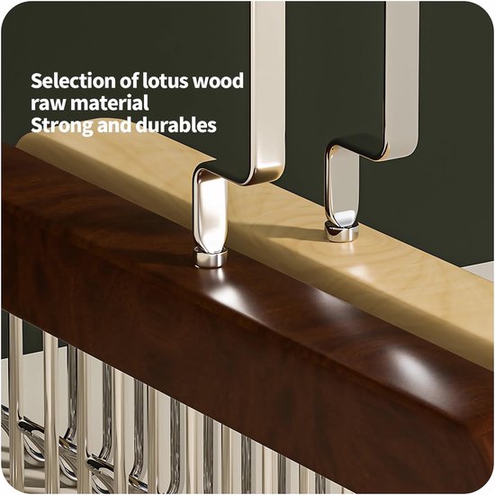 Houten kleerhangers, 4 sets, riemhangers van hout, hangers voor kleding met meerdere haken, 360 graden draaibare beugel, voor sjaalhangers, stropdassenhouder, riemhouder