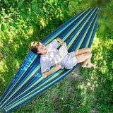 Hangmat voor meerdere personen, 230 x 150 cm, belastbaarheid tot 300 kg, reizen, camping, blauw