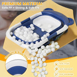 Opvouwbaar babybadje, stabiel babybadje voor pasgeborenen met badinzet baby, babybadborstel en douchekap kinderen, babybadje met afvoergat voor 0-24 maanden (blauw)