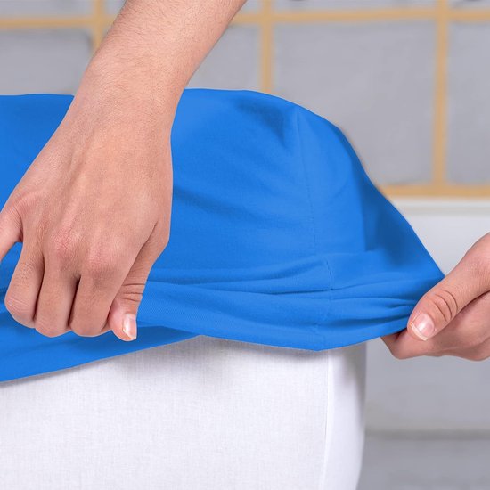 Hoeslaken, 140 x 200 cm, van katoen, single jersey stof, 140 g/m², hoeslaken met een matrashoogte van 30 cm, ultrazacht en ademend, ook geschikt voor matrassen van 150/160 x 200 cm