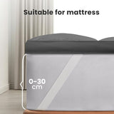 Matrastopper 180 x 200 cm, 3D ultra zachte matrasbeschermer, ademende premium matrastopper, geschikt voor mensen met allergieën, voor ondersteuning, knuffelige zachte matrastopper, lichtgrijs