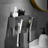 Houder - Tandenborstel Badkamer Zwart Ruimte Aluminium 2 Gleuven Tandenborstelbeker Opbergdoos Zonder boren Automatische installatie - Zelfklevend