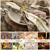 Pak van 12 gouden servetringen, servetringen, bladeren servethouders, metalen servetgespen bladeren voor bruiloft, Kerstmis, verjaardag, Valentijnsdag, familiereünie, etentje