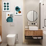 3-delige abstracte canvasafbeeldingen met inkt en lijnenmotief kunstdruk - moderne muurafbeelding voor badkamer woonkamer wanddecoratie - 30 x 40 cm