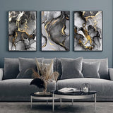 Abstracte fotoset, moderne afbeeldingen op canvas, woonkamer, slaapkamer, zwart gouden posters, wandafbeeldingen, kunstdecoratie - zonder lijst (30 x 40 cm x 3 stuks)