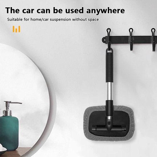 Autowasborstel telescoopsteel set met 4 microvezelpads autoruitenreiniger ruitenwisser ruitenwashandschoen auto telescopische steel wasborstel microvezel reinigingsborstel