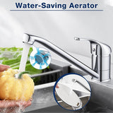 keukenkraan, keukenkraan 360° draaibaar, ééngreeps keukenmengkraan, aanrechtkraan met keramische cartridge, chroom