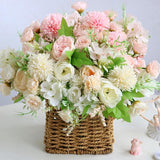 Kunstbloemen, 2 stuks kunstpioenen neppioen voor decoratie, zijden pioenrozen, bloemstukken, middenstukken, tafel voor thuisfeest, bruiloftsdecoratie