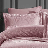 Sprei 240 x 260 cm en 50 x 70 cm, 2 kussenlussen, dekbed, spreien, jacquard chenille stof, woonken, zacht en modern, roze
