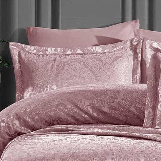 Sprei 240 x 260 cm en 50 x 70 cm, 2 kussenlussen, dekbed, spreien, jacquard chenille stof, woonken, zacht en modern, roze