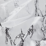 Beddengoed 135 x 200 cm, 4-delig dekbedovertrek - beddengoedset 135 x 200 cm microvezel met 2 kussenslopen 80 x 80 cm, Öko-Tex beddengoedset marmer wit patroon met ritssluiting