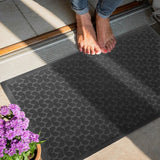 Deurmat voor buiten, 90 x 120 cm, voetmat voor huisdeur, vloermat, waterdicht, antislip, voor thuis en binnen en buiten, weerbestendig, wasbaar, zwart,