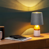 Navaris 2x lampenkap voor tafellamp - E14 fitting - 15,2 cm hoog - Set van 2 ronde lampenkappen - Grijs/zilverkleurig