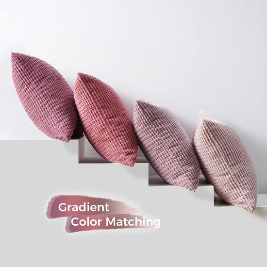 Kussensloop, 4 kussenslopen van 40 x 40 cm Roze