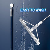 Siliconen waterschuiver vloer douchewisser met steel 156 cm vloertrekker douche raamtrekker grijs