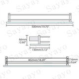 Doucheplank, chroom, glazen rek, roestvrij staal, douchemand, shampoohouder voor douche, badkamerrek voor badkamer en keuken, 500 mm x 130 mm x 66 mm