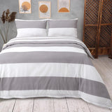 beddengoed 200x200 3-delig grijs & wit - Oeko-TEX 80% katoen & 20% polyester, 1x dekbedovertrek met ritssluiting + 2x kussensloop 50x80 met envelopsluiting, nog steeds model