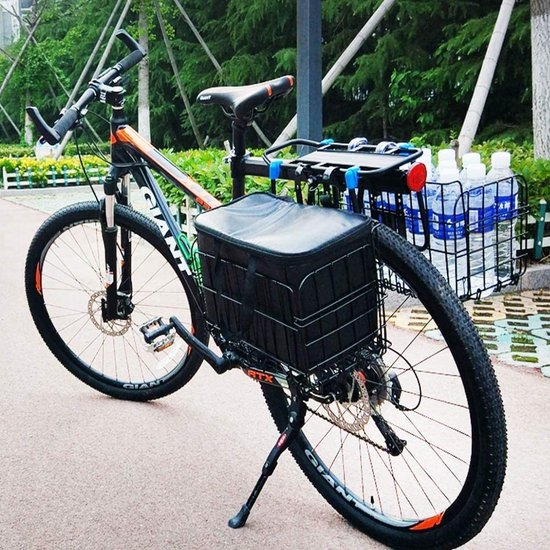 Fietsmand voorin, zwarte opvouwbare hondenmand, fietsmand voorin met boodschappentas, stuurmand, fietsmandenset, fietsbagagedrager voorin, draagkracht als boodschappenmand