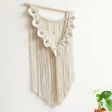 Macramé wandkleed kunst geweven tapijt boho deco chic - huis decor appartement slaapzaal kamerdecoratie - balkon decoratie, wanddecoratie boho - 70 cm (L) x 40 cm (B) - Set S