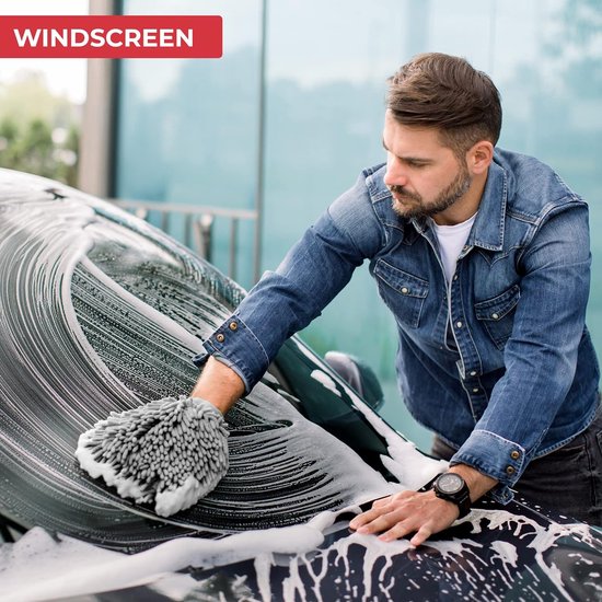 Microfiber washandje auto grote shaggy handschoen wassen handschoen pluisvrij - verpakking van 2 stuks Microfiber washandje voor de auto, grote shaggy handschoen, washandschoen zonder pluis - verpakking van 2 stuks.