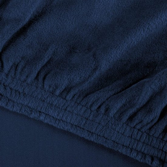 Fluwelen optische stoelhoes, fauteuilhoes, fauteuilhoes, elastische stretchhoes voor vleugelstoel, donkerblauw