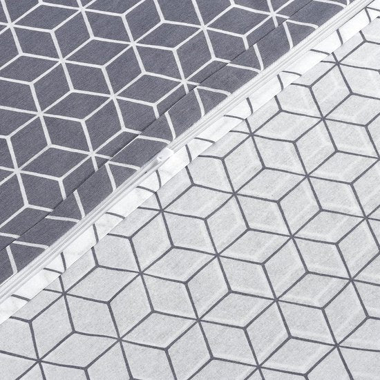 Puzzle beddengoed 135 x 200 cm, 4-delig, grijs - ademend, renforcé beddengoedset met 2 x dekbedovertrek 135 x 200 cm + 2 x kussensloop 80 x 80 cm, beddengoed, grijs