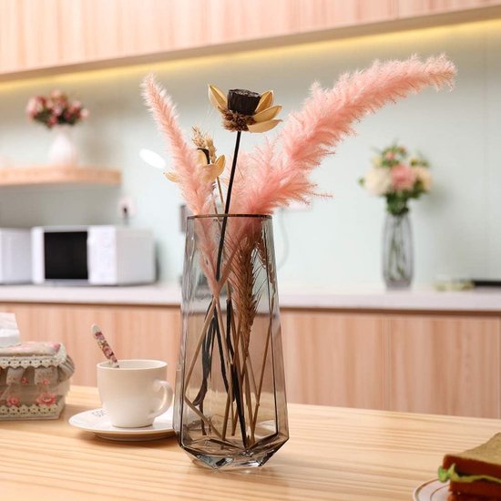 glazen vaas voor huisdecoratie is perfect voor verse bloemstukken zwart