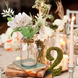 Kleine glazen vaasjes, set van 12 kleine vaasjes voor tafeldecoratie, bruiloft, decoratieve vaasjes set met 8 meter jute koord, mini-glazen vaasjes voor tafeldecoratie, vaatwasmachinebestendig, 10,5 cm.