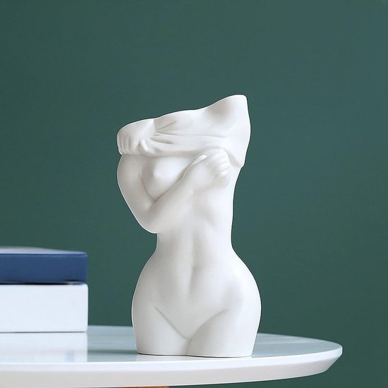 Keramische vaas, tulpen, buiten, ongeglazuurd, pampasgras, bloemenvaas, moderne vazen, klein, voor tafeldecoratie decoratie, vaas, mat wit, voor woondecoratie, woonkamer, B