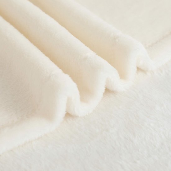 Fleecedeken/knuffeldeken - flanel, extra zacht en warm - kreukbestendig/verkleurt niet, te gebruiken als bedsprei of deken op de bank - 150 x 200 cm - Wit