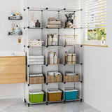 Schoenenrek, DIY Cube planksysteem, set van 6 steekplanken, ruimteverdeler van kunststof, opslag van kleding, schoenen, voor slaapkamer, semi-transparant