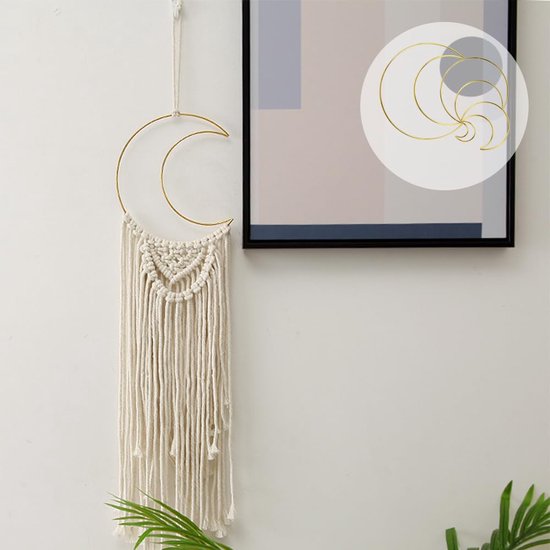 Pack of 12 Gold Dream Catcher Rings Metal Rings for Crafts Metal Moon Hoops Dream Catcher Metal for DIY Crafts Dream Catcher and Wreath Wedding Decor (20/15/10/5 cm)