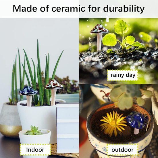 Set van 5 keramische paddestoelen, kleurrijke tuinpaddestoelen, paddenstoelen, paddestoelen, decoratieve tuinpotten, decoratie, keramische ornamenten, voor sprookjestuin, decoratieve bloempotten, gazons