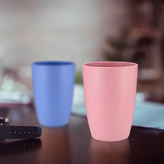 Set van 8 drinkbekers van 350 ml, koffiekopjes voor kinderen en volwassenen, herbruikbare en onbreekbare kopjes voor water, melk, theekopjes, kopjes