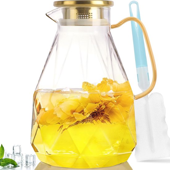 1,6 liter karaf - 1,6 liter pitcher glazen karaf - glass pitcher glazen kan - glass jug waterkaraf met deksel - water pitcher with lid karaf met deksel - pitcher with lid waterkan - water jug glazen kan - glass jug waterkaraf - water pitcher