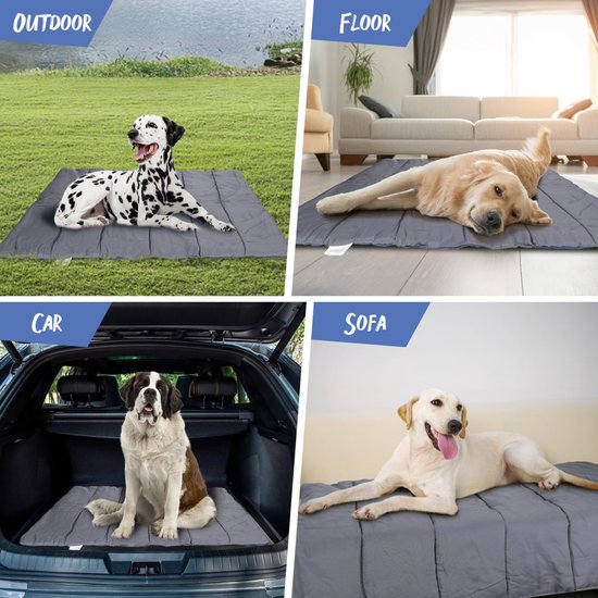 Waterdichte hondenmat voor buiten, wasbaar, groot hondendek voor onderweg, opvouwbare reisdeken voor honden, draagbaar hondenbed, 110 x 68 cm