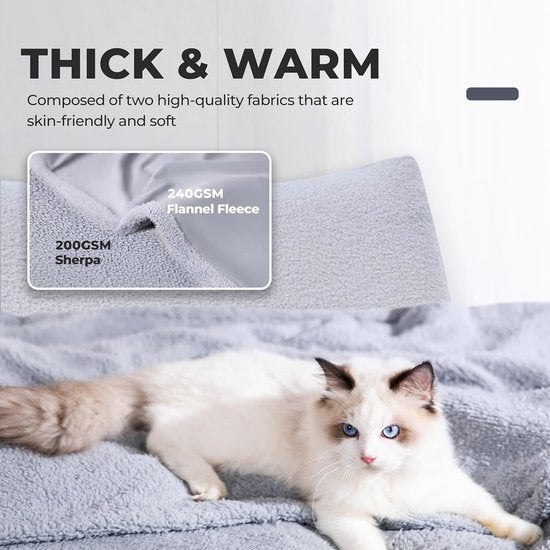 Hondendeken, voor grote of kleine honden, kattendeken/waterdichte deken, hondendekens groot wasbaar/reisdeken/fleece dekens voor huisdieren/kattendekens (lichtgrijs, 60cm*80vm/1pc)