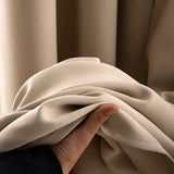 Gordijnen, beige, ondoorzichtig, met ingestanste ringen, mooie zachte verduisteringsgordijnen voor het verduisteren van ruimtes, set van 2, gordijnen, slaapkamer, woonkamer, thermogordijn,