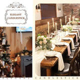 Set van 12 kandelaars, Franse goudkleurige kandelaars, geschikt voor kaarsen met een dikte van 3/4 inch, hoge metalen kandelaar voor bruiloften, woondecoratie en kaarslicht diners.