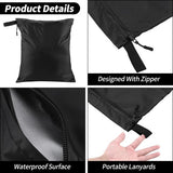 3 stuks wetbag 30 x 35 cm, herbruikbare zakken, waterdichte natte tas met ritssluiting, vuile kleding, tas, organizer voor badpakken, strandlaken, sportkleding (zwart), zwart