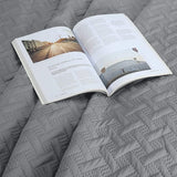 WOLTU Bedsprei Sprei met geometrisch patroon,dekbedovertrek patchwork omkeerbaar Zacht en aangenaam 240x260cm,Donkergrijs+Lichtgrijze