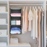 Hangende organizer met 3 vakken, kledingkast, opvouwbaar hangrek, hangorganizer van stof, hangende stoffen kast met ijzeren frame, opbergsysteem voor kleding - grijs