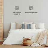 Blumtal Dekbedovertrek Set Tweekleurig - Luxe Beddengoed - 200 x 200 cm - 2 x Kussensloop 80 x 80 cm - Donkerblauw en Lichtgrijs